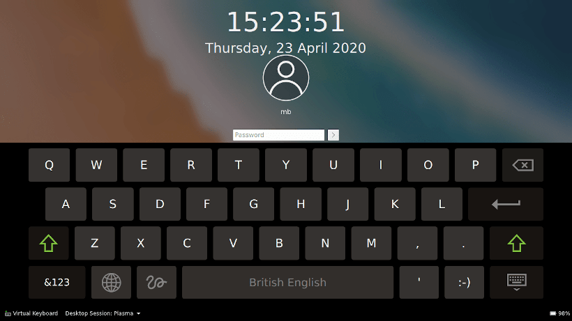 qt5-virtualkeyboard on SDDM's login screen with Breeze theme